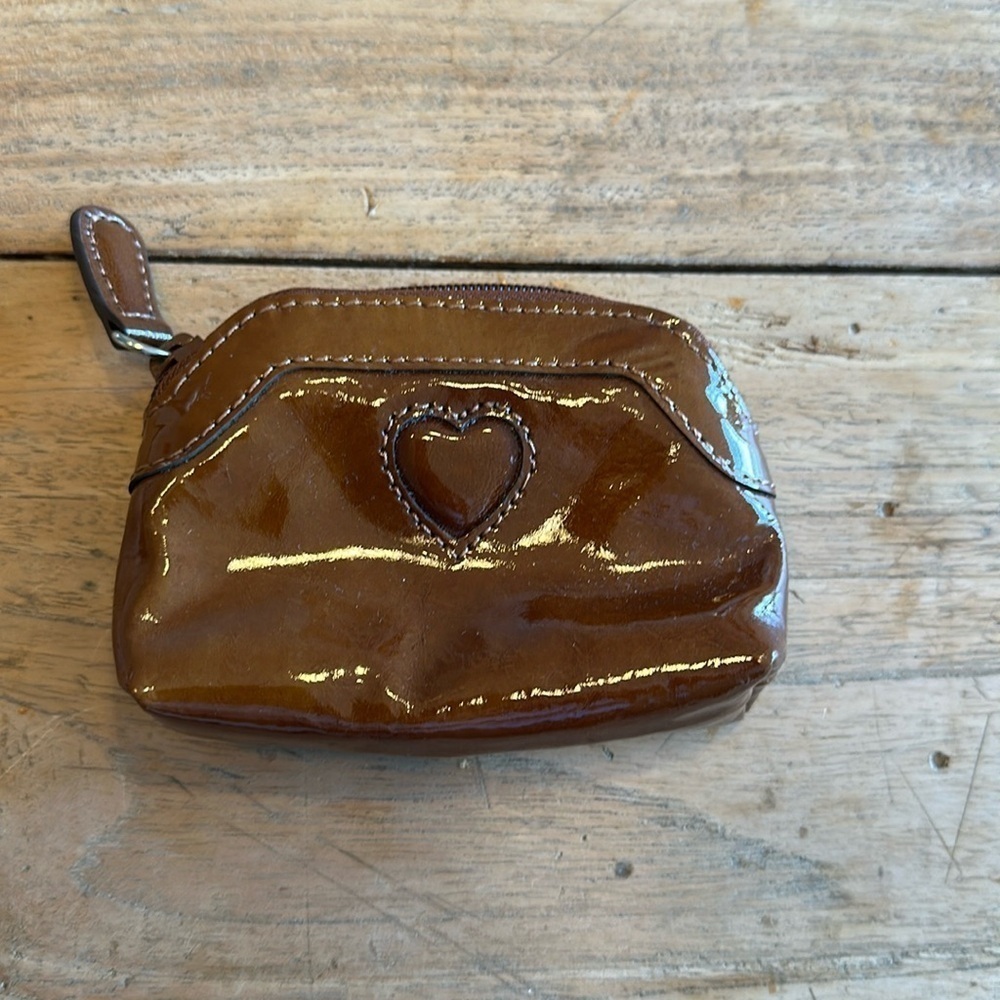 Brighton Brown Patent Coin Purse – Cute & Compact – Good Condition